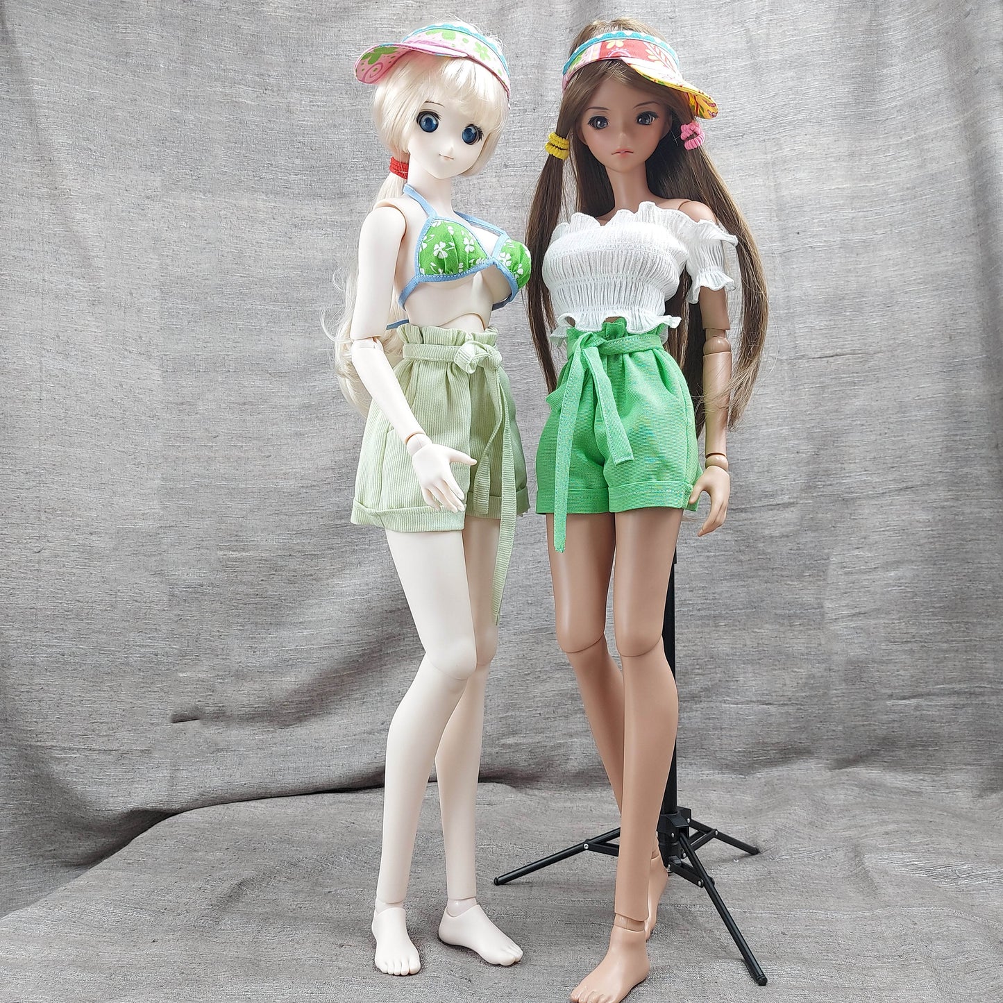 Paper Bag Shorts Pattern for Smart Doll and Dollfie Dream. Step-by-step tutorial with photo process. Doll clothes patterns PDF.