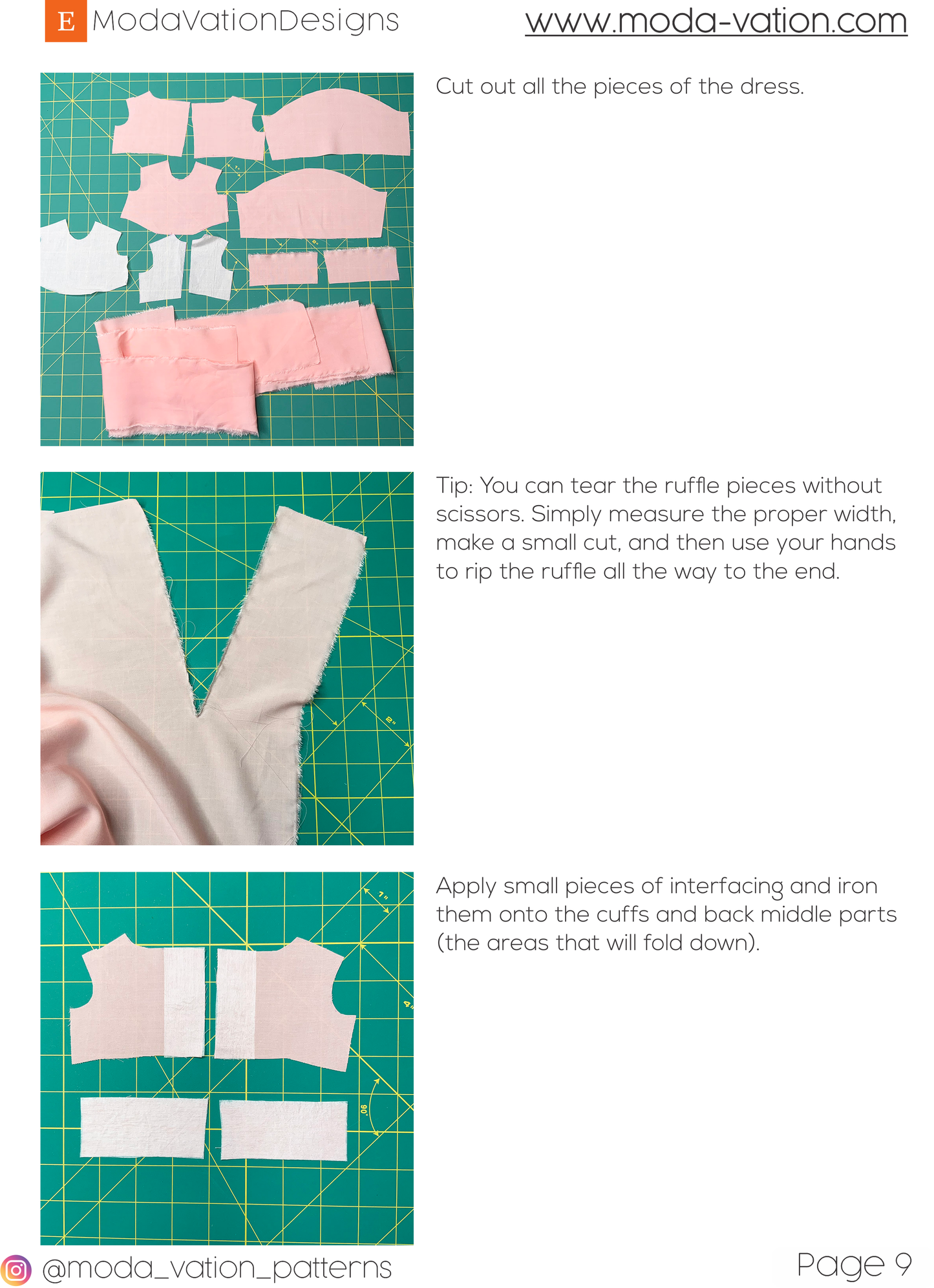 My Meadow Moppets Babydoll Dress Sewing Pattern. Doll clothes patterns pdf.