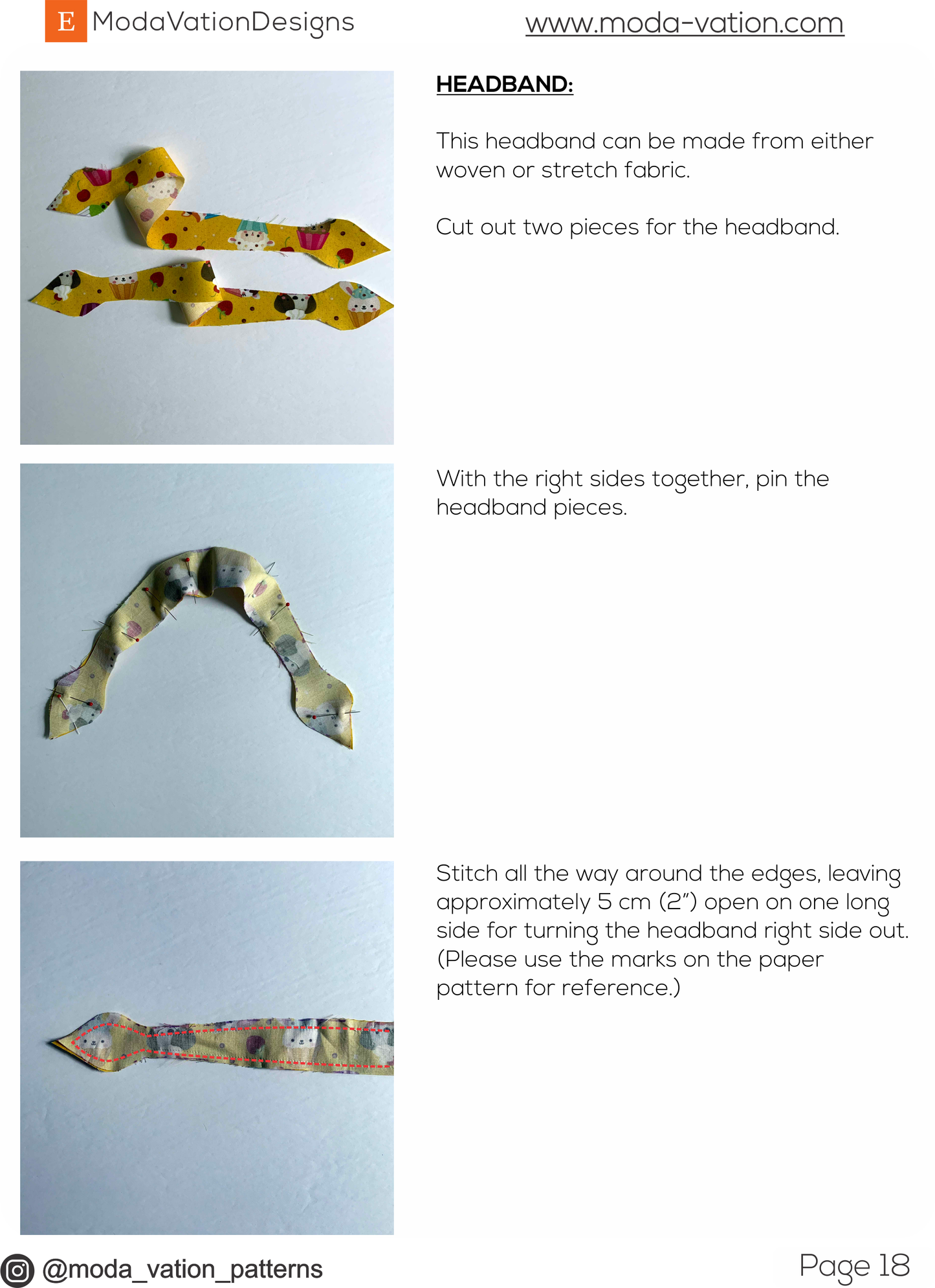 Pear Smart Doll Set pattern. Leggings, Tube Top and Headband. Doll clothes pattern PDF.