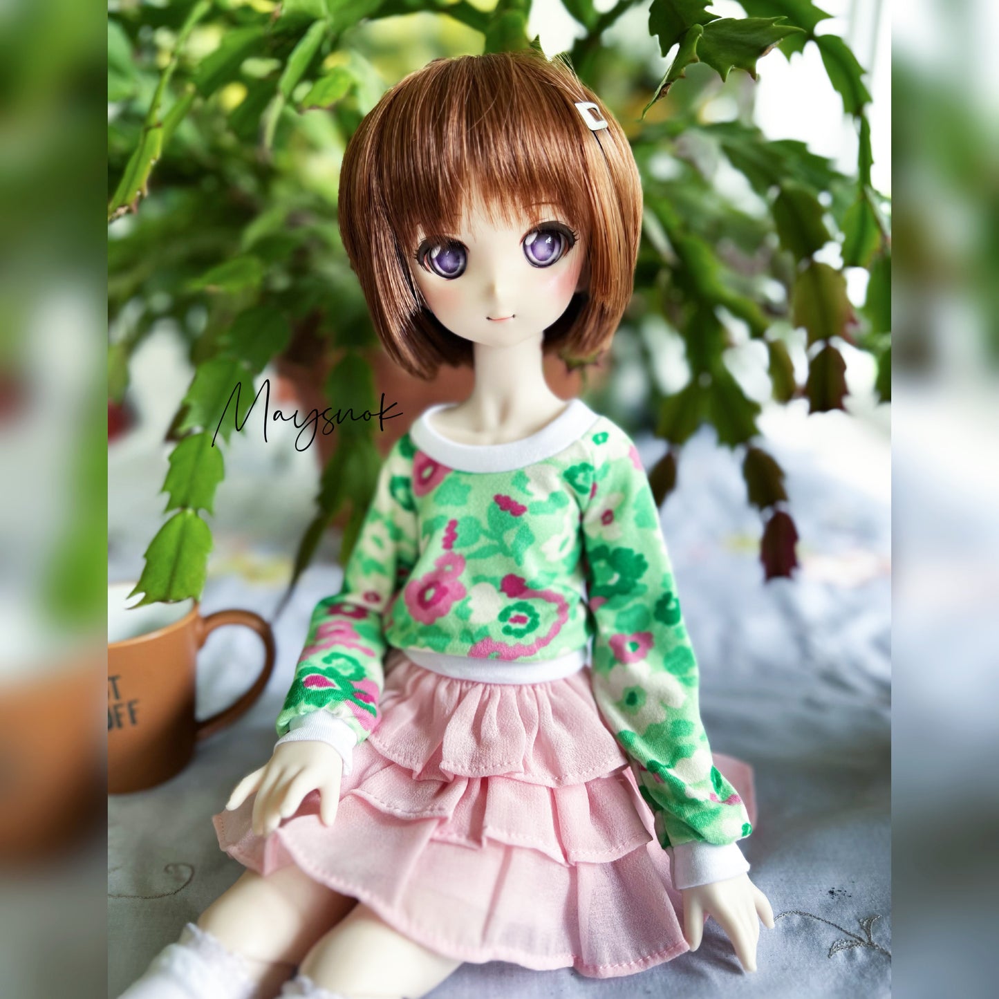 Long Sleeve Raglan Top Sewing Pattern for MDD side. Mini Dollfie Dream or 1/4 BJD Doll. Step-by-Step Instructions with Pictures.