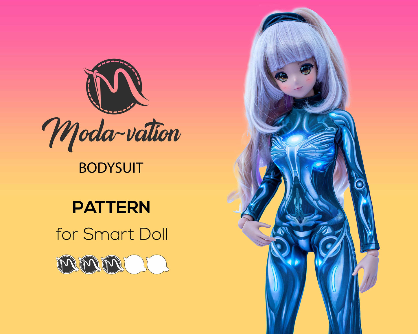 Bodysuit sewing pattern for Smart Doll.