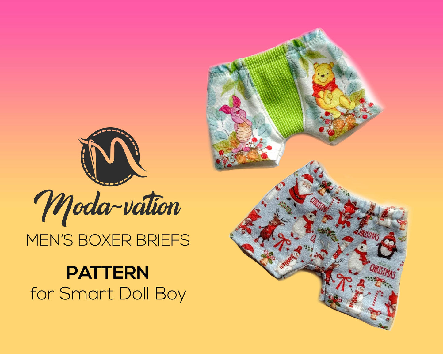Smart Doll Boy Boxers PATTERN. Sewing Pattern for Smart Doll, Sewing tutorial steps. Doll clothes patterns pdf. Smart Doll Clothes