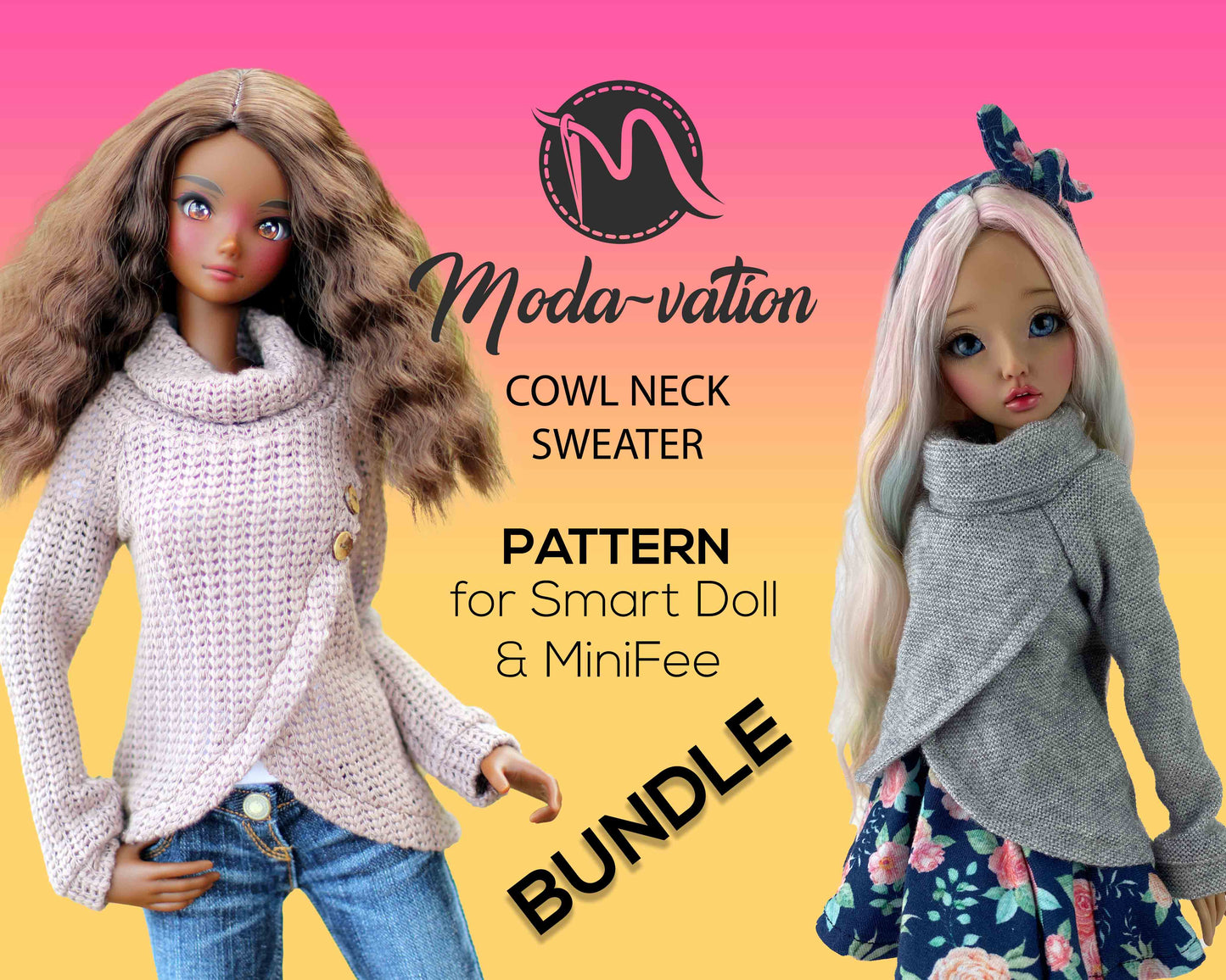 Smart Doll and Minifee Doll Bundle. Cowl Neck Sweater