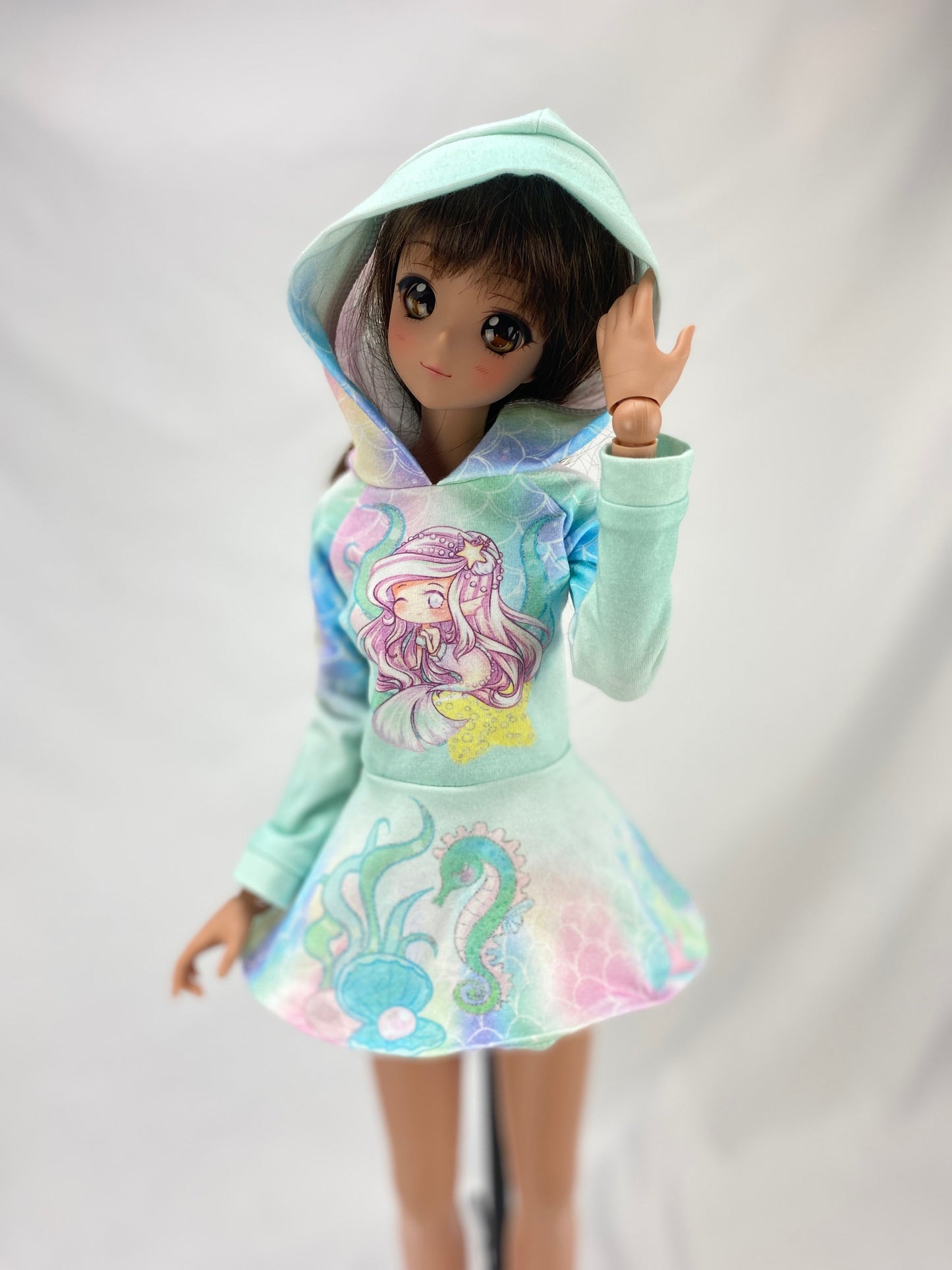 Hooded Dress Bundle for Smart Doll. Spoonflower file is included plus tutorial.