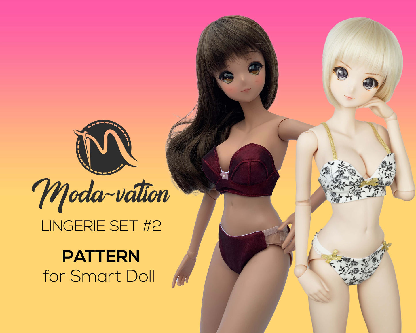 Smart Doll Lingerie Set. Pattern Digital Download Bra Smart doll. Smart Doll Clothes. Doll clothes patterns pdf.