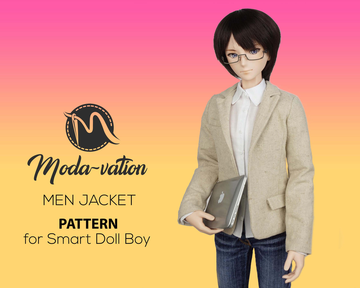 Smart Doll Boy Jacket PATTERN. Sewing Pattern for Smart Doll. Sewing tutorial steps. Doll clothes patterns pdf. Smart Doll Clothes