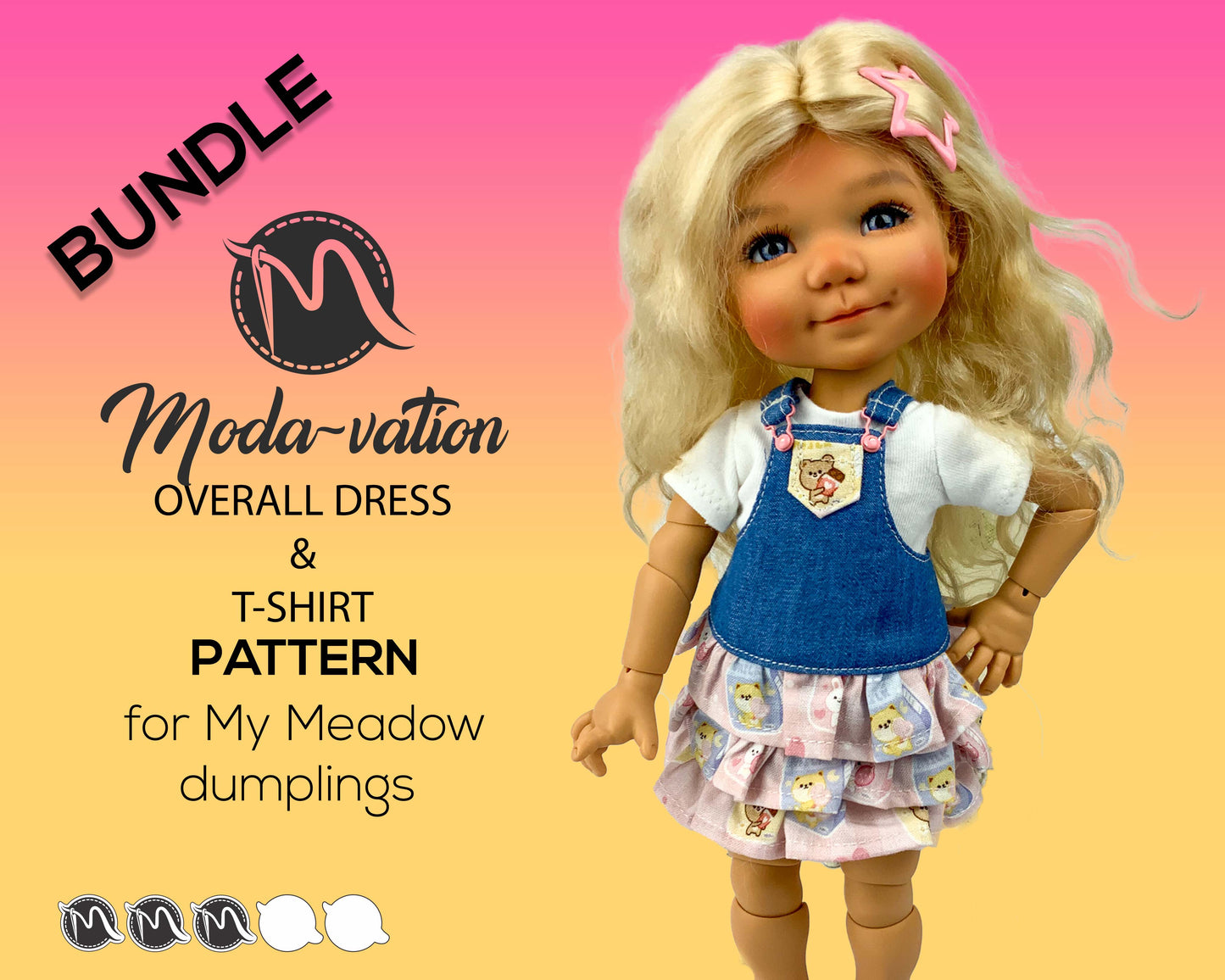 My Meadow Dumplings Bundle Overall dress and T-Shirt.