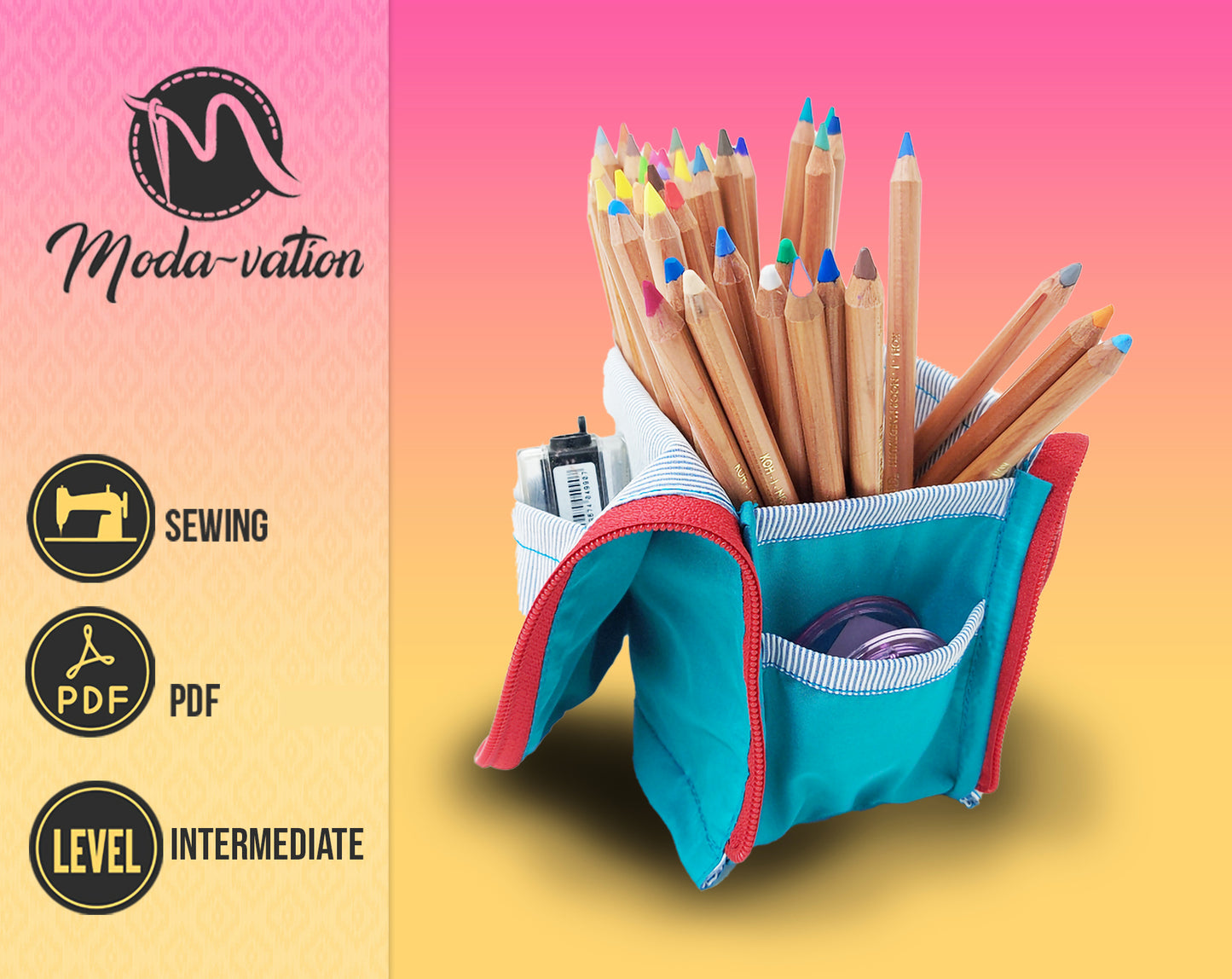 Pencil Pouch. Stand Up Pensil Pouch, Pencil Case. Do it yourslef. Tutorial Step-by-step.