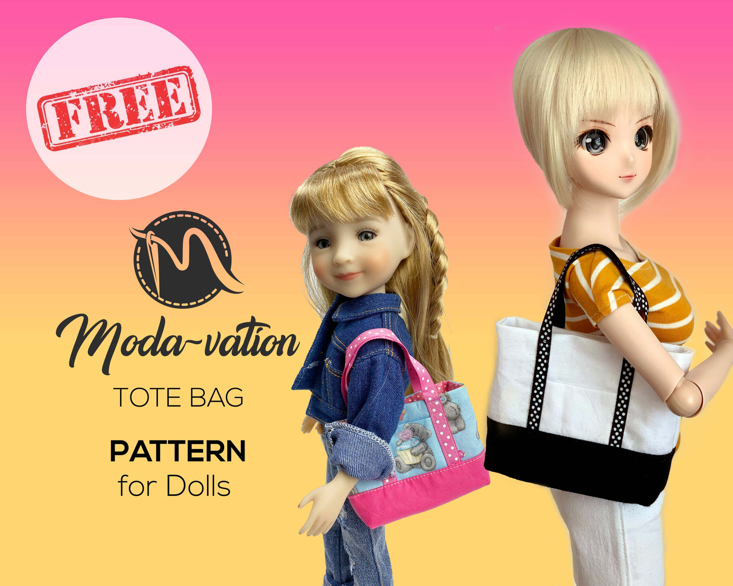 Tote bag pattern for dolls. Read please description to find out how to get it for FREE. Doll clothes patterns pdf.