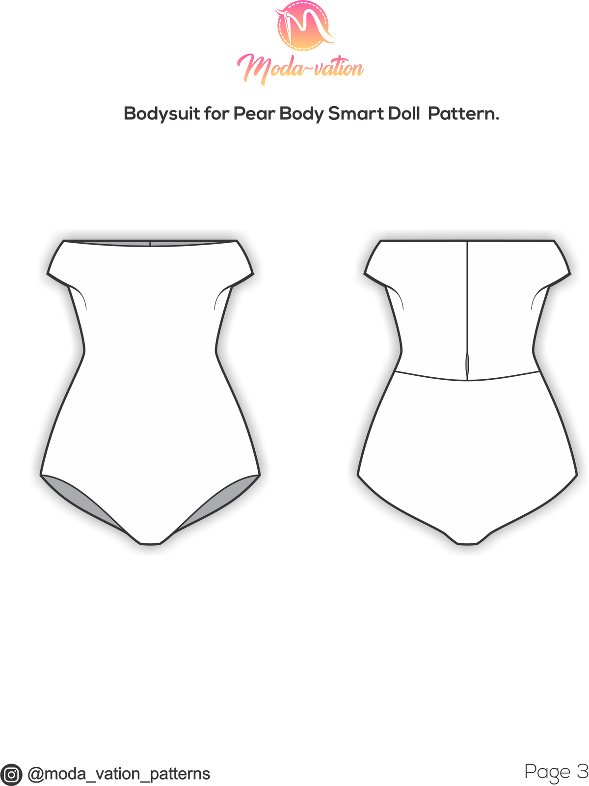 Body Pattern Template Smart Doll Pear Body PATTERN. Bodysuit Pattern for Smartdoll. PDF file ...