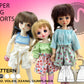 Paper Bag Shorts for YOSD size BJD dolls. Sewing Pattern for Volks, Zzang, Akagi, Dumplings. Step-by-step. Doll clothes patterns PDF.