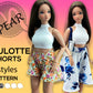 Shorts-Skirt and Culotte Short for Pear Body doll. Fits other 1/3 bjd dolls. Doll clothes patterns PDF.