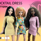 Smart Doll Cocktail Dress. Smart Doll Classic Pattern for three busts large, medium, and default. Doll clothes patterns PDF.