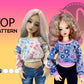Long Sleeve Raglan Top Sewing Pattern for MSD side. Minifee, Harucasting or 1/4 BJD Doll. Step-by-Step Instructions with Pictures.