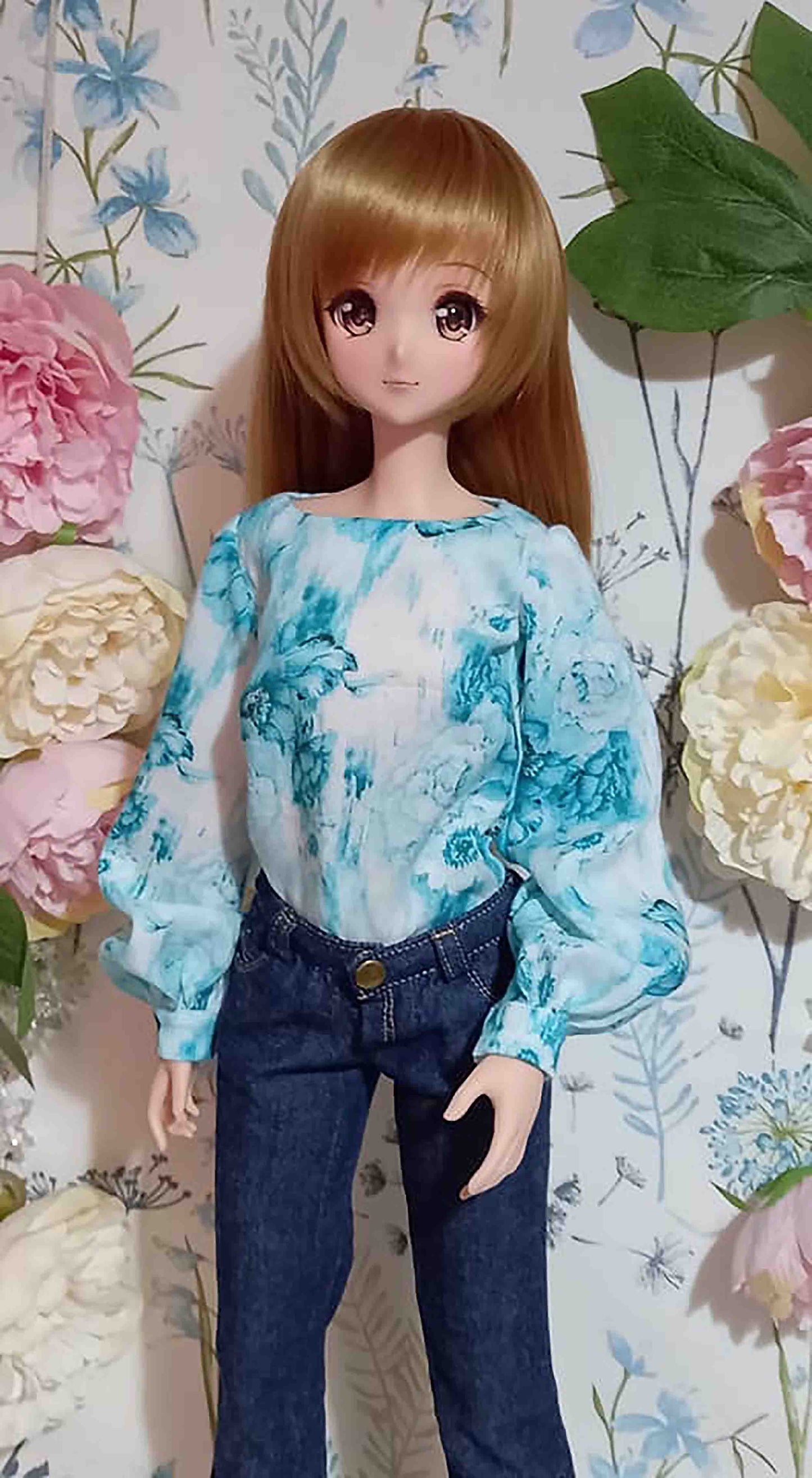 Smart Doll Blouse PATTERN. Silky blouse for Smartdoll. PDF file with step by step tutorial. Doll clothes patterns pdf. Smart Doll Clothes