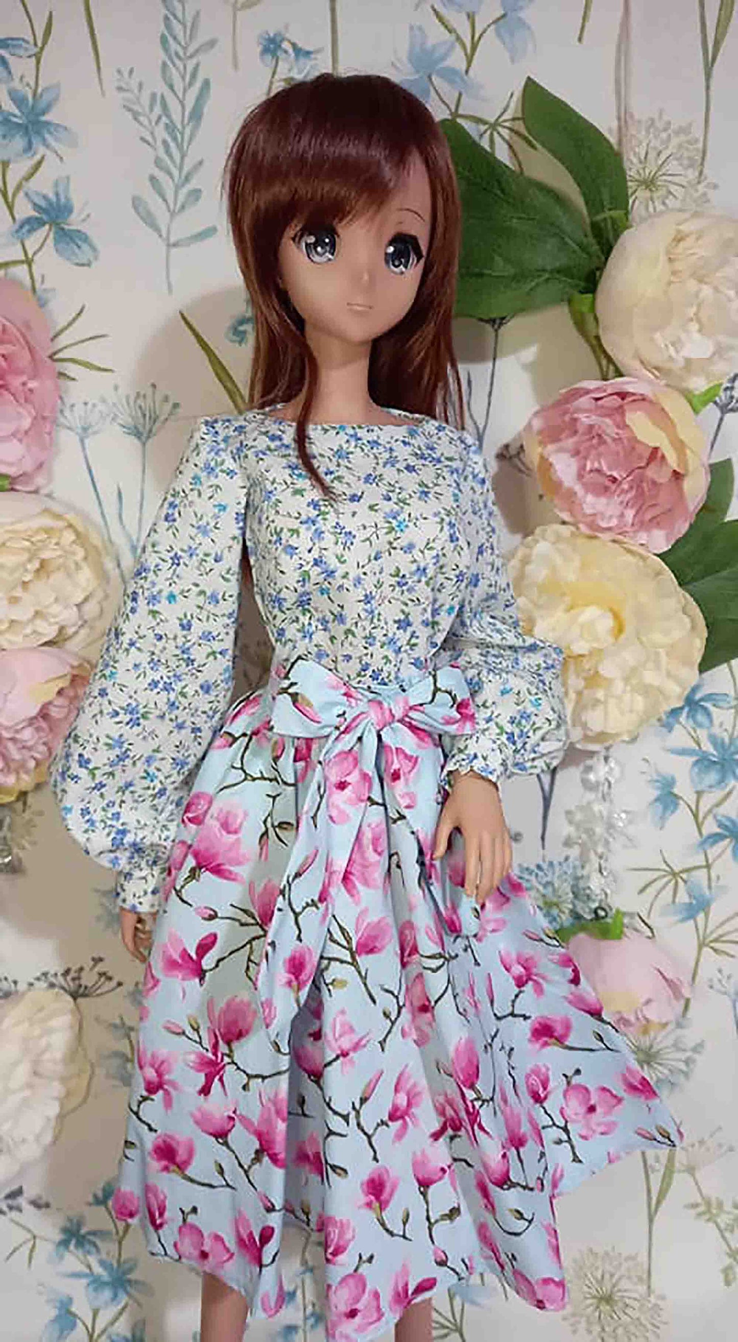 Smart Doll Blouse PATTERN. Silky blouse for Smartdoll. PDF file with step by step tutorial. Doll clothes patterns pdf. Smart Doll Clothes