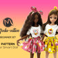 Smart Doll PATTERN for beginners. Circle skirt. gathered skirt, crop top and headbands. Doll clothes patterns pdf. Smart Doll Clothes