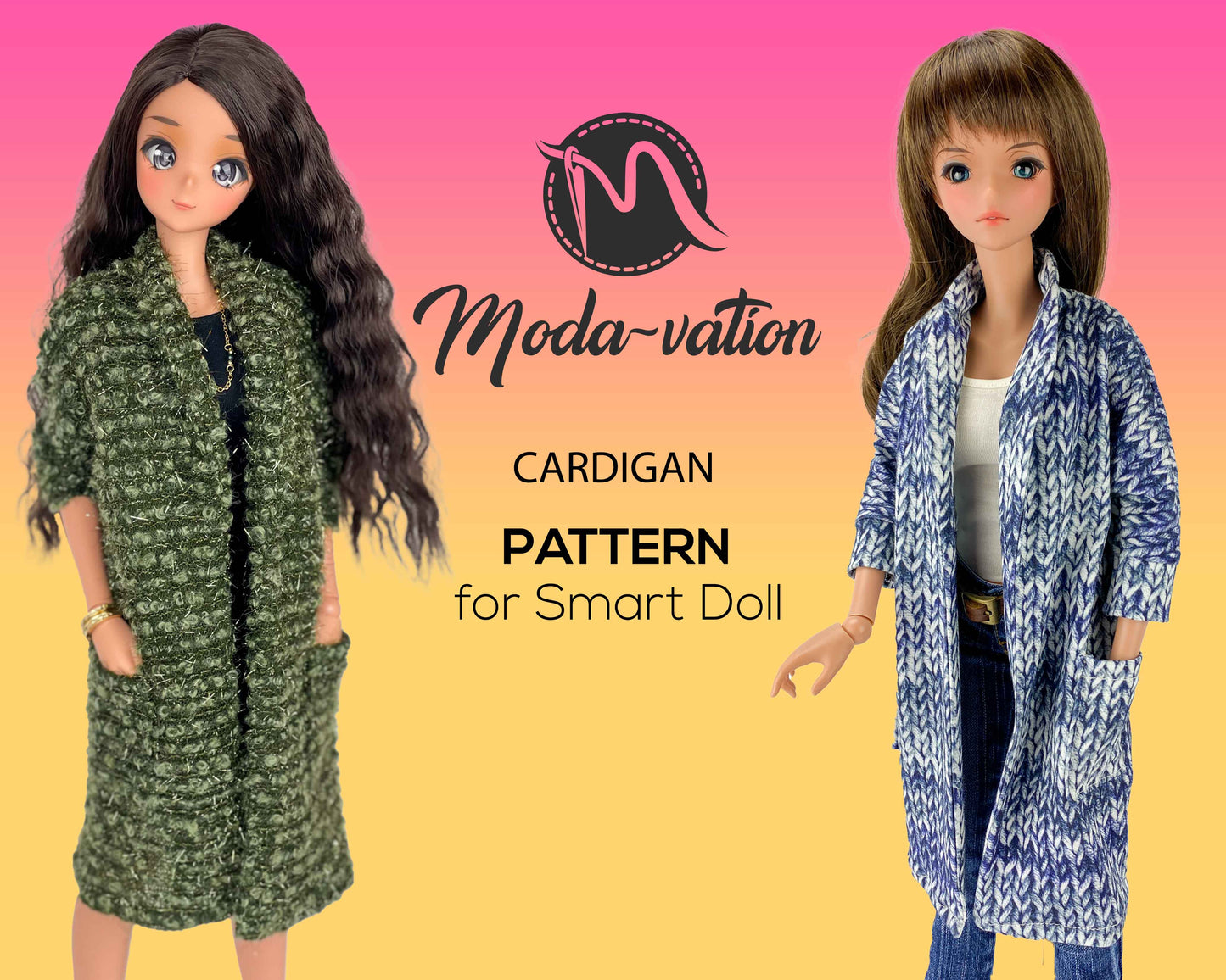 Smart Doll Pattern. Cardigan. PDF file. Doll clothes patterns pdf. Smart Doll Clothes. BJD pattern. 1/3 Doll Pattern.