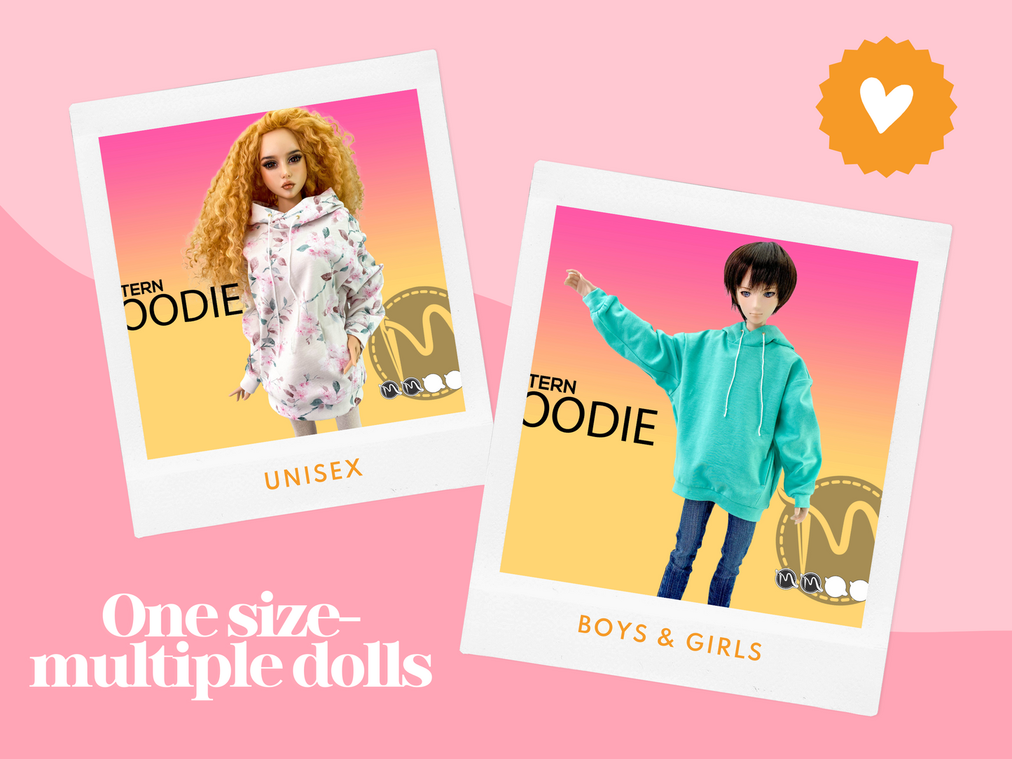 Oversized Hoodie Pattern for Smart Doll, SMD boys, Diana Dollshe and Mini Dollfie Dream. PDF file. Step-by-step Instructions.