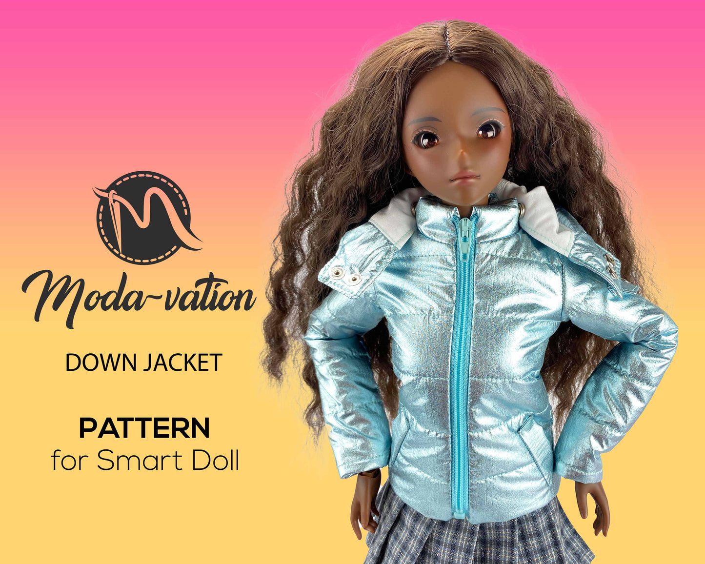 Down Jacket Pattern for Smart Doll. Fits default and medium smooth bust. Doll clothes patterns pdf. Smart Doll Clothes