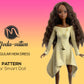 Irregular Hem Dress PATTERN for Smart Doll. Step by Step tutorial. Doll clothes patterns pdf.