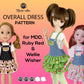 Overall dress, dungaree Sewing Pattern for MDD, Ruby Red or Wellie Wishers