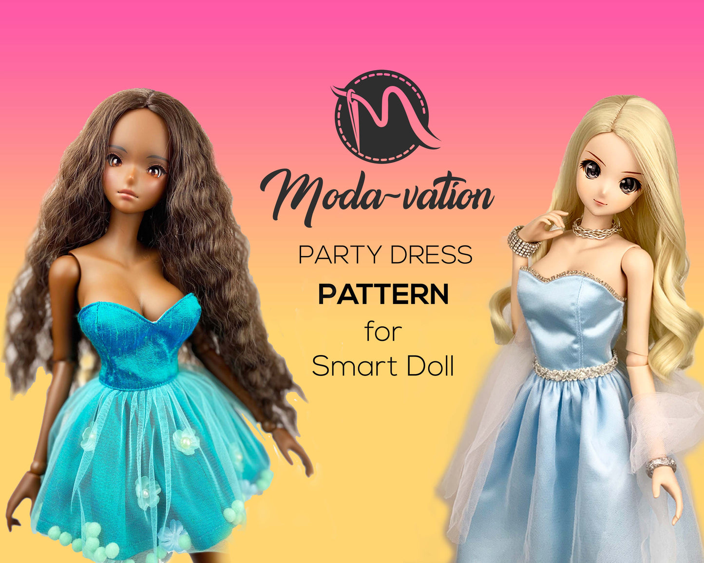 Smart Doll Party Dress PATTERN. Have all three sizes default, medium smooth and large bust. Doll clothes patterns pdf