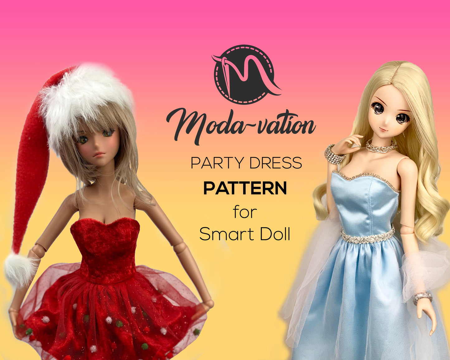 Smart Doll Party Dress PATTERN. Have all three sizes default, medium smooth and large bust. Doll clothes patterns pdf