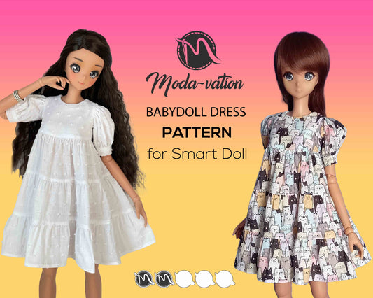 Smart Doll PATTERN. Babydoll Dress Pattern for Smartdoll. PDF file. Doll clothes patterns pdf. Smart Doll Clothes