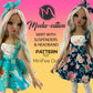Suspender Skirt and Headband Pattern for Minifee Doll.